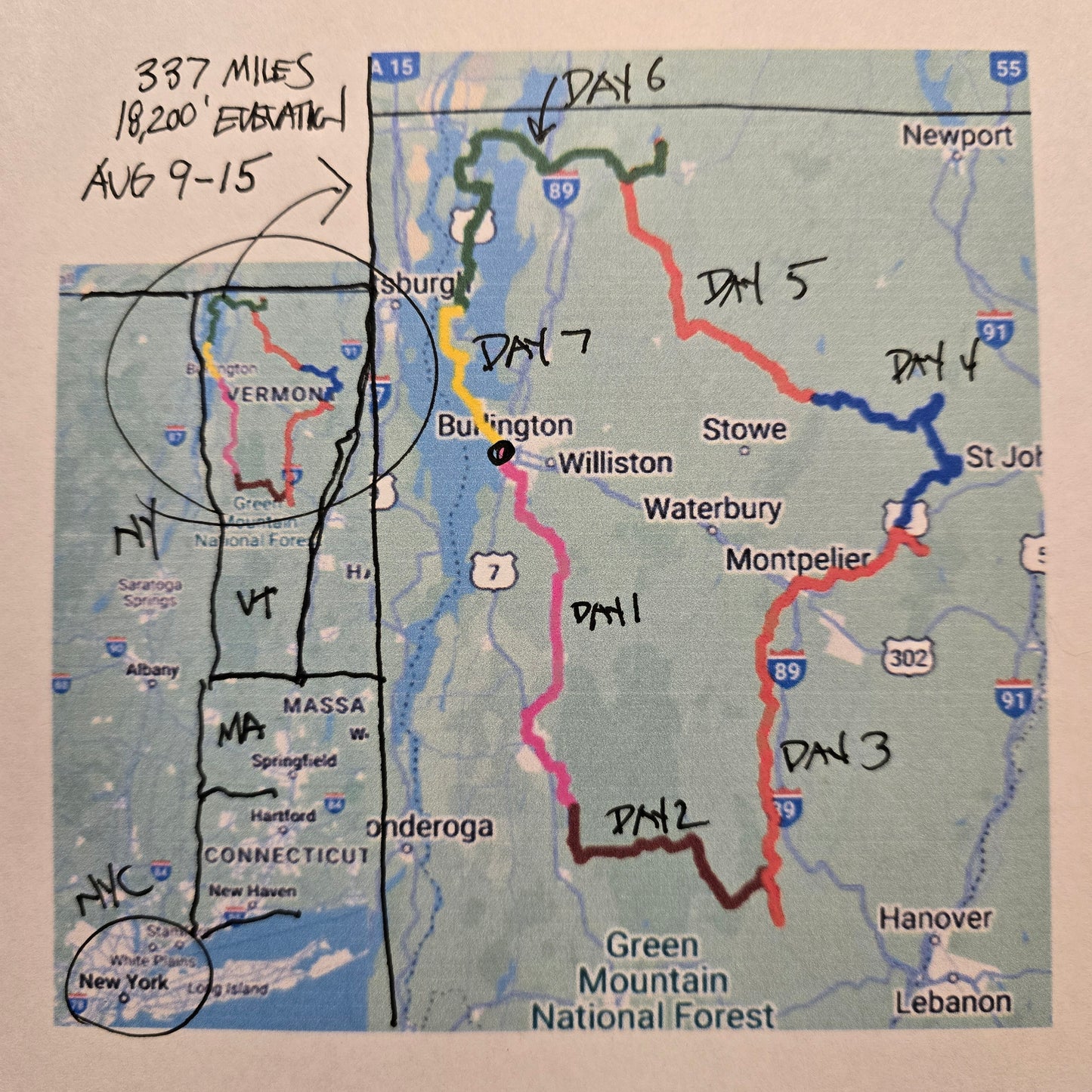 2025 Tour 6: Vermont: August 10-16