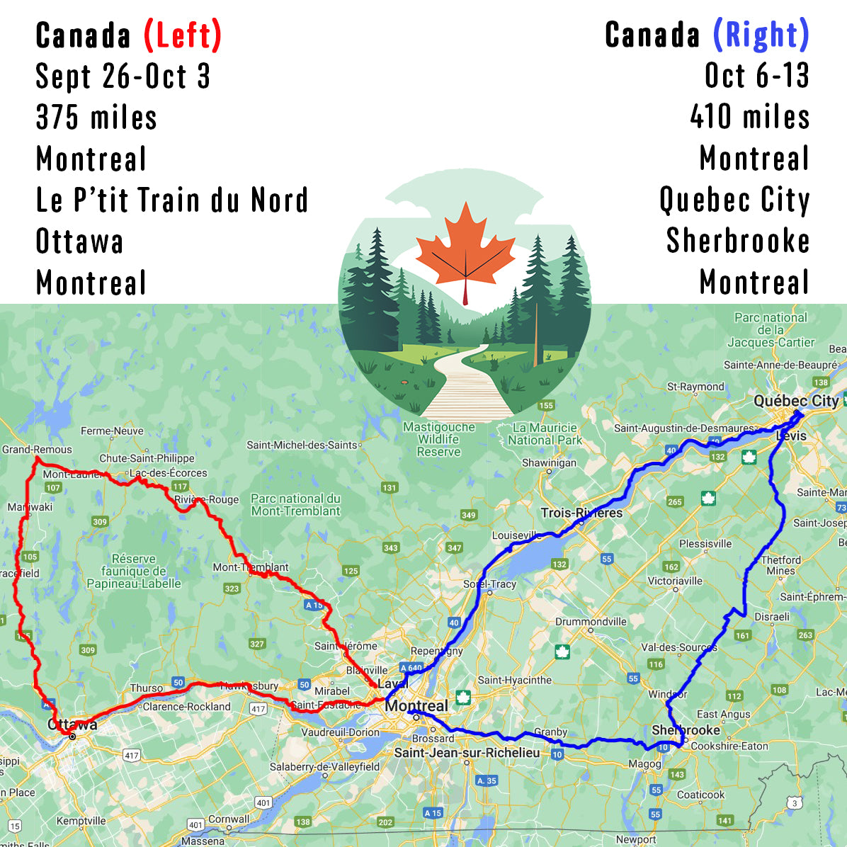 2025 Tour 7: Canada (Left): Sept 26-Oct 3