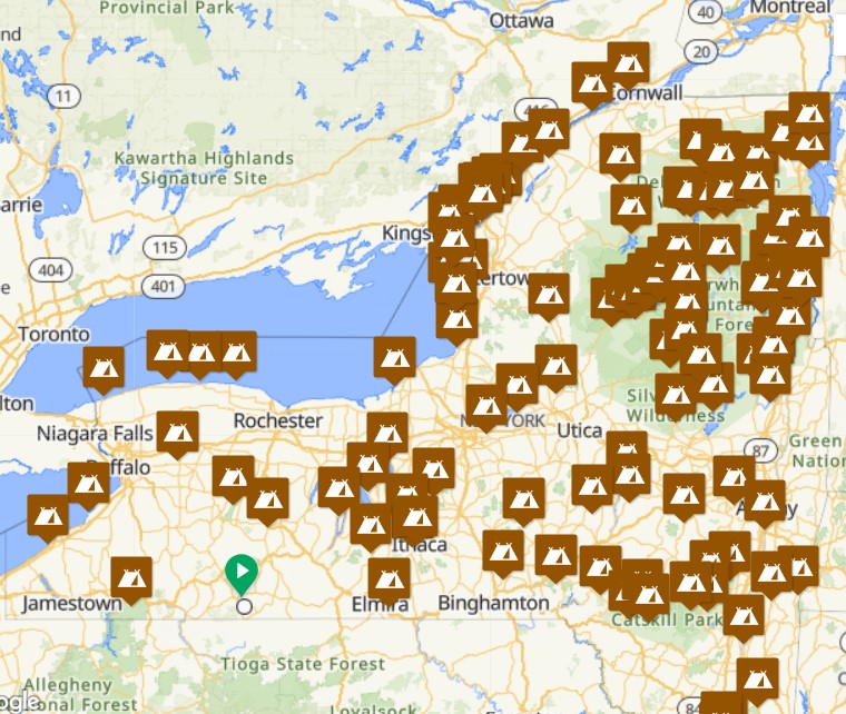 New York State Campground Map