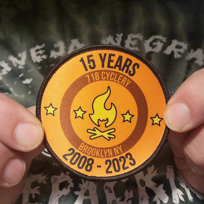 718 Cyclery 15 Year Anniversary Patch