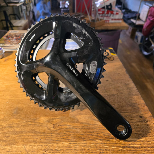 Shimano 105 FC-RS520 Crankset - 175mm, 12-Speed, 50/34t, 110 Asymmetric BCD, Hollowtech II Spindle Interface, Black (gently used)