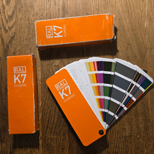 RAL K7 Color Chart, 216 Colors, Gloss, 5 Languages (Pair, Used)